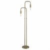 Homeroots 62.56 x 10 x 13.75 in. Perret 2-Light Aged Brass Floor Lamp 397931